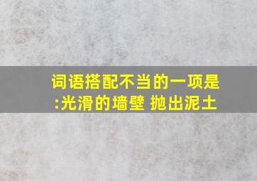 词语搭配不当的一项是:光滑的墙壁 抛出泥土